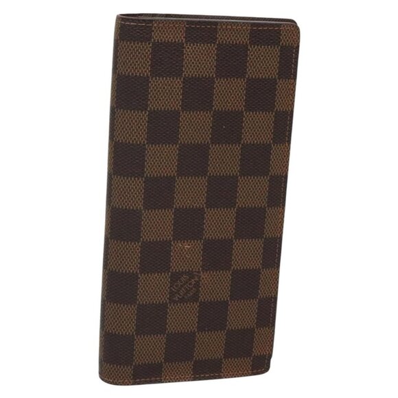 LOUIS VUITTON Damier Ebene Brazza Portefeuille Bifold Wallet N60017 Auth BA4079 - Picture 1 of 16